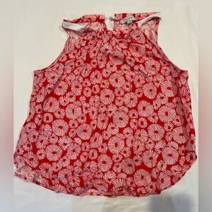 Loft Red Circular Pattern Shirt